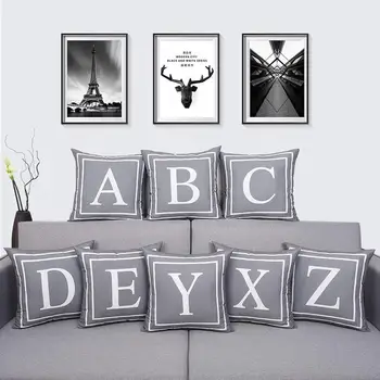 

English Letter Print Throw Pillow Case Cushion Cover Home Car Office Decoration Pillow Cover For Kids Room Decoration 45x45