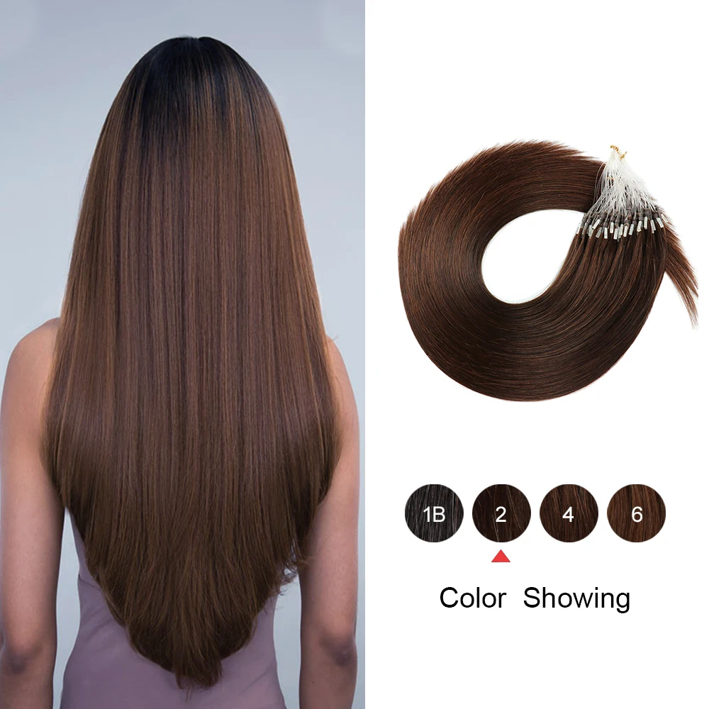 Best Price Hair-Extensions Micro-Ring Human-Hairpieces Hair-Micro-Bead Silky Straight for Europeans Erb1eQDa1YN