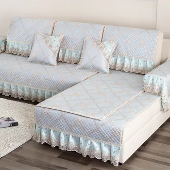 

European Sofa Cushion Non-slip Fabric Sofa Covers For Living Room L Shaped Sofas Couch Cover Skirt Side Home Decor Protector