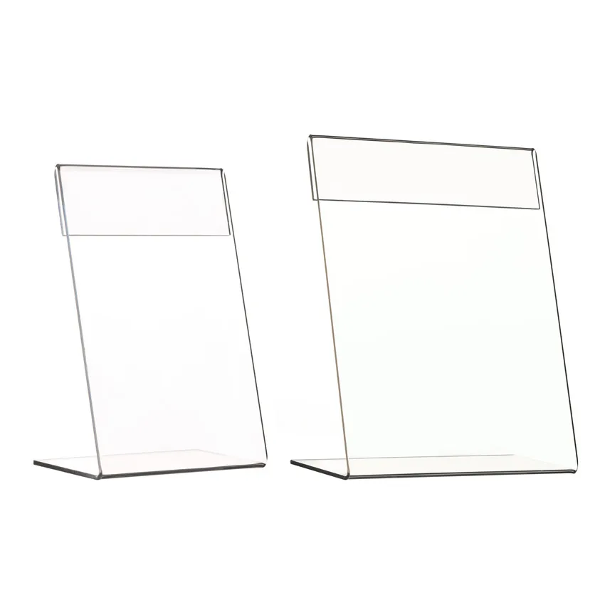 Clear Acrylic Plastic Horizontal Sign Holder Free Standing Table Menu 8" x 11" 