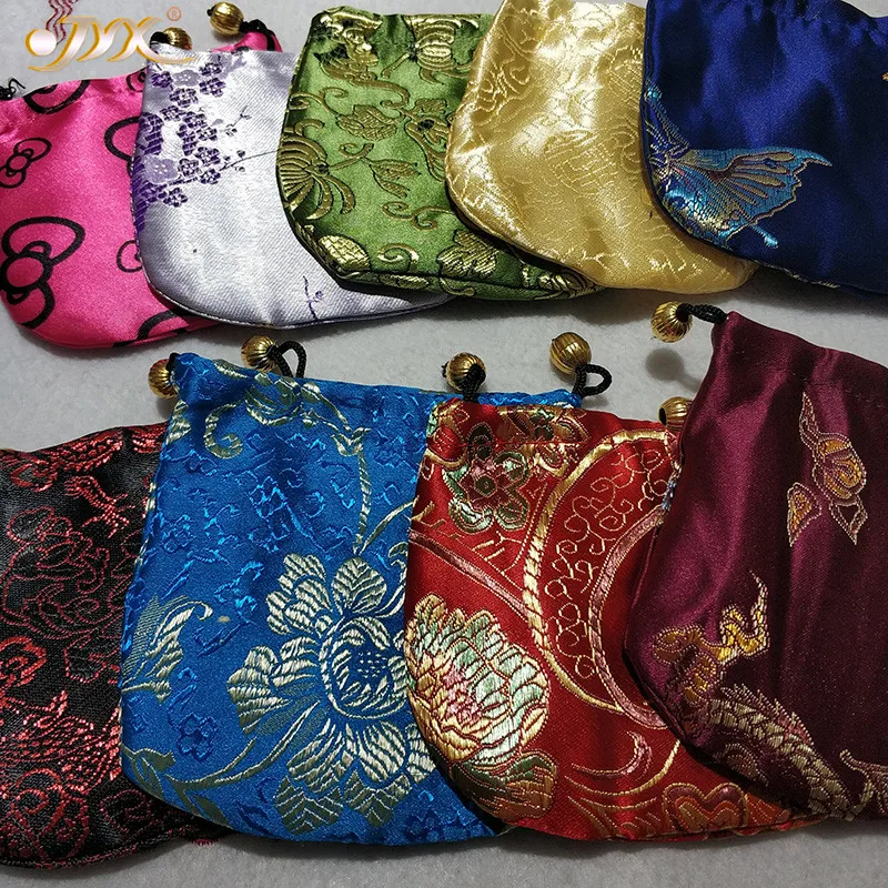 

JYX Exquisite Amazing motif silk bags Random pouches for women Velvet Jewelry bag 10pcs