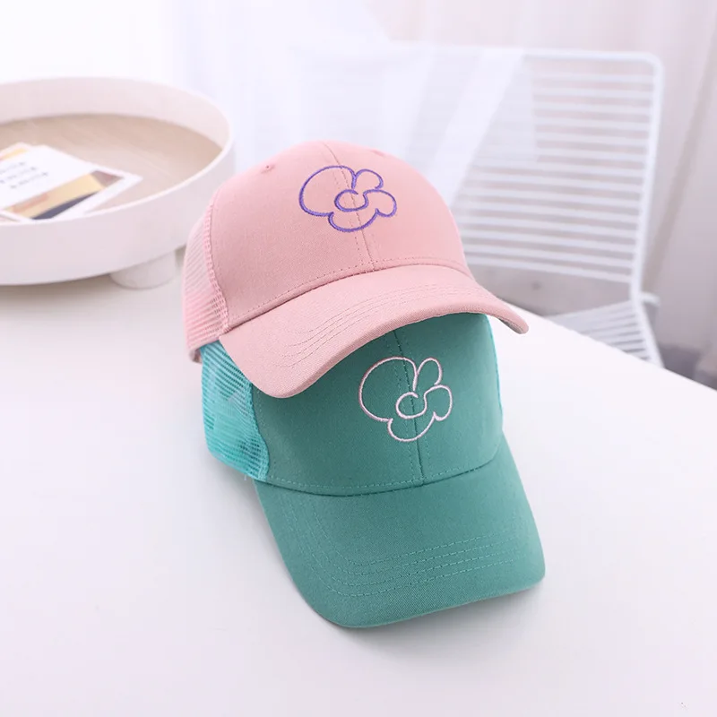 

Fashion Casual Kids Boys Girls Sunhats Child Peaked Visor Hat Cap Flower Outdoor Breathable Sunprotection Mesh Summer Hat 2-8Y