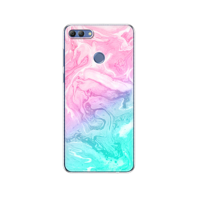 Huawei P Smart 2018  phone case protective 7S soft tpu silicone back cover 360 full protection printed transparent coating