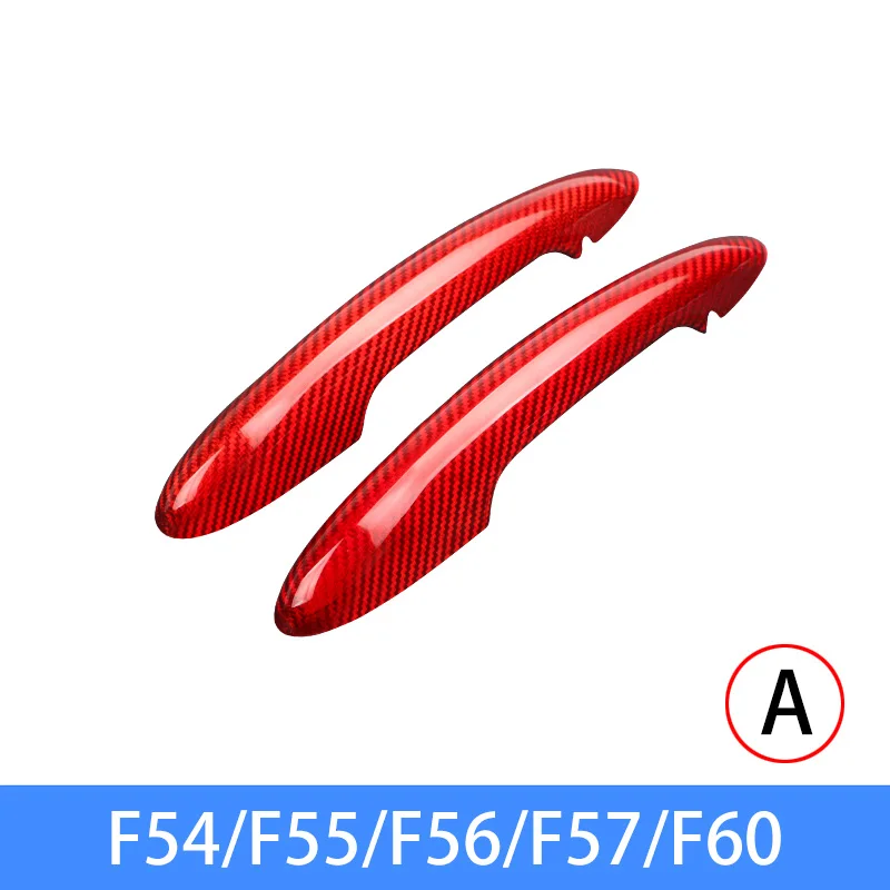 Автомобильная внешняя дверная ручка, декоративная крышка, аксессуары из углеродного волокна, внешняя отделка для MINI COOPER F54 F55 F56 F57 F60 R55 R56 R60 - Название цвета: Red-F series-A