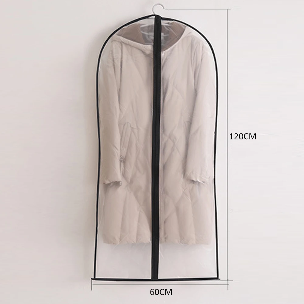 black 1PC L 6 шт./компл. чехол для одежды для защиты от пыли сумка для хранения вещей для одежды костюм платье пальто Чехол Контейнер органайзер для хранения - Цвет: black 1PC L