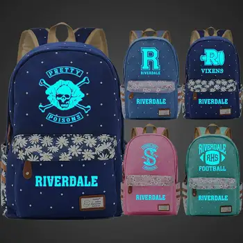 

FL0401 LuminoTV Series Riverdale Serpents Children Schoolbag Girls School bag Women Bagpack Teenagers Canvas Lady Femme Backpack