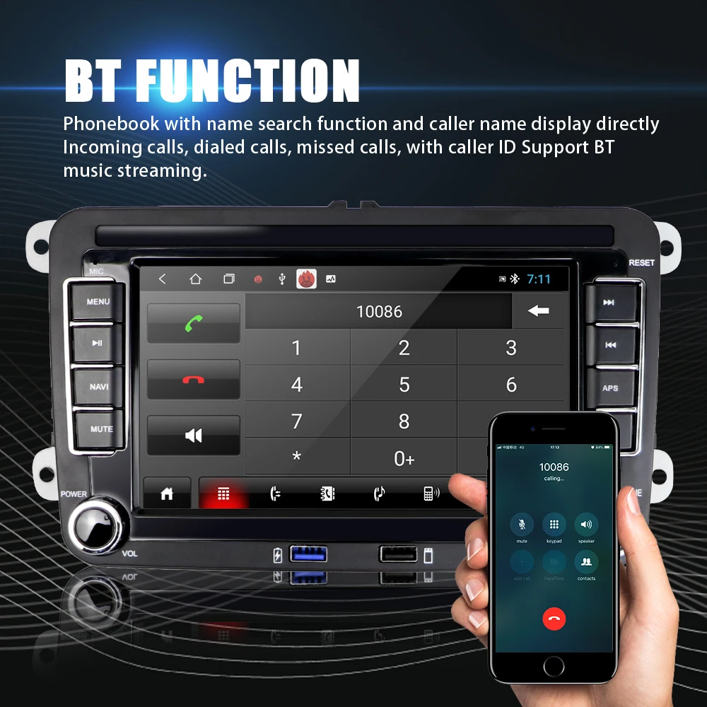 Автомагнитола Podofo мультимедийный плеер на Android с 7 &quotэкраном GPS Bluetooth двумя USB