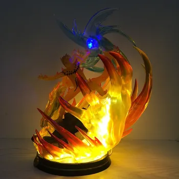 

Anime NARUTO Kyubi Uzumaki Nine Tails Mode Can Shine GK Statue PVC Action Figure Collection Model Toy Birthday Gift M3833