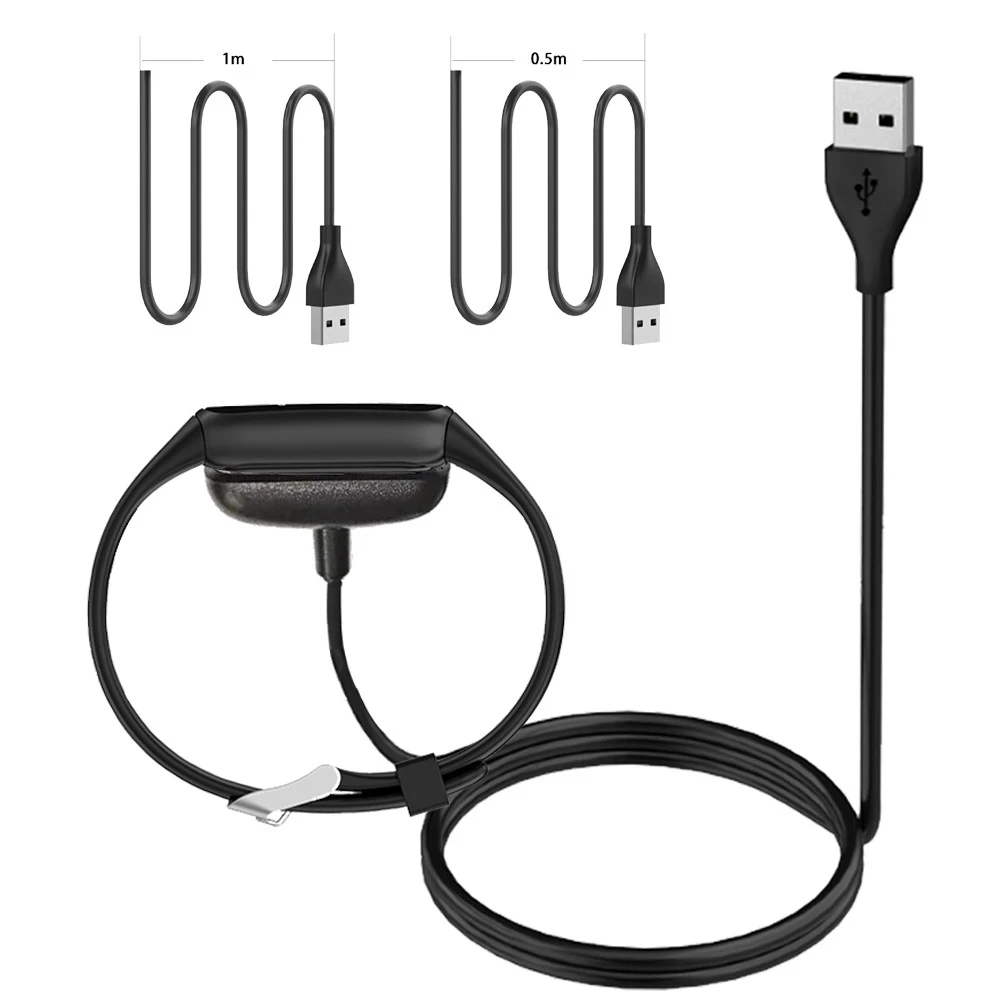 

50/100cm Portable USB Fast Charging Cable for Fitbit Luxe Smart Watch Data Cable Replacement High-quality Charger Accessories