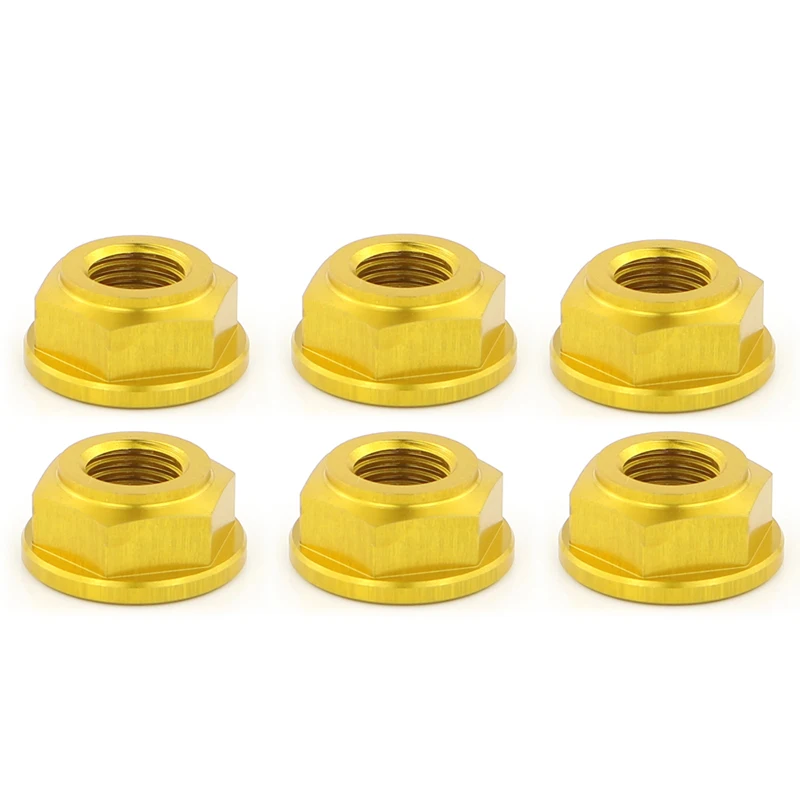 Для поездок на мотоцикле Ducati 748 749 848 916 996 998 999 600SS 750SS 900SS M10* 1,25 6 шт задние колеса осевые гайки Мотоцикл с ЧПУ Алюминий - Цвет: Gold