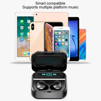 

White 5.0 True Wireless Digital Display Bluetooth Headset Sports Waterproof Headset X7 Tws Bluetooth Headset