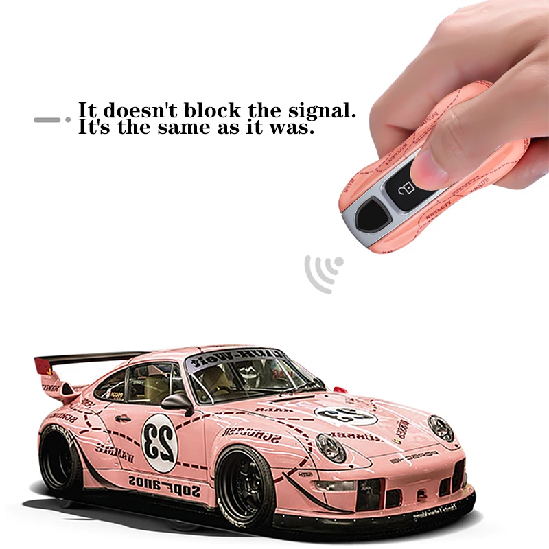 GTinthebox Pink Pig Limited Edition Design ABS 3-button Key Shell Holder Cover Case For 17-up Porsche Panamera& 19-up Cayenne