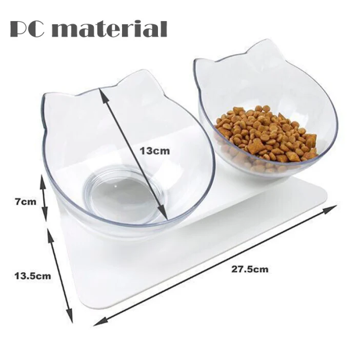 Cat Double Food Bowls with Stand Pet Feeding Bowls Eco-friendly Dog Food Water Feeder SP99
