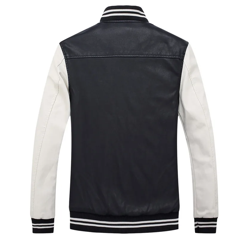 Mens Jacket Baseball Jackets Fashion Embroidered Coat Casual Clothing PU Leather Jacket Men Jackets And Coats Jaqueta Masculino