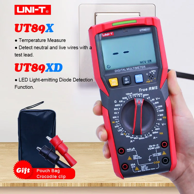 True RMS цифровой мультиметр UNI-T UT89X UT89XD вольтметр переменного тока постоянного тока Амперметр Емкость Сопротивление частоты NCV температура светодиодный тест