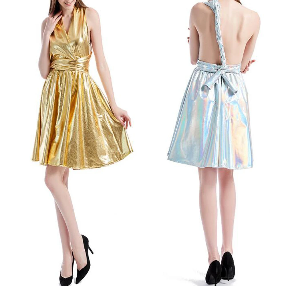 metallic gold infinity dress