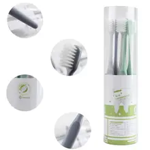 6 шт./компл. Семья на очень тонком каблуке зубная щетка с мягкой щетиной, что обеспечивает глубокое очищение кожи Пластик ручка гигиена полости рта с цилиндровая подставка коробка#11