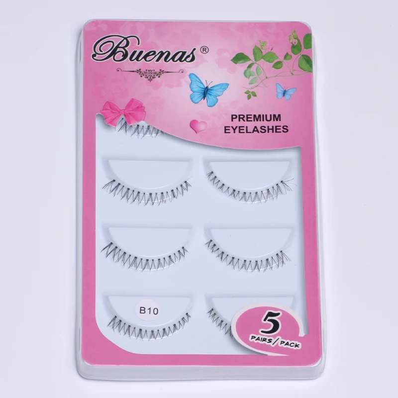 5 пар нижних ресниц Buenas bottom lash B05 ручная работа прозрачный пластиковый терьер ниже ресниц Модные накладные ресницы - Цвет: B10