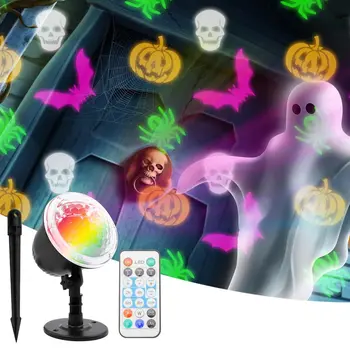 

BRELONG Dynamic Halloween Projection Lamp Outdoor Waterproof RF Remote Control Halloween Pattern Lawn Light