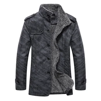 

Casual Jackets for Men Khaki Dark Grey PU Fashion Coats Slim Fit Jackets with Velvet Waterproof Male Brand Keep Warm Gent Life