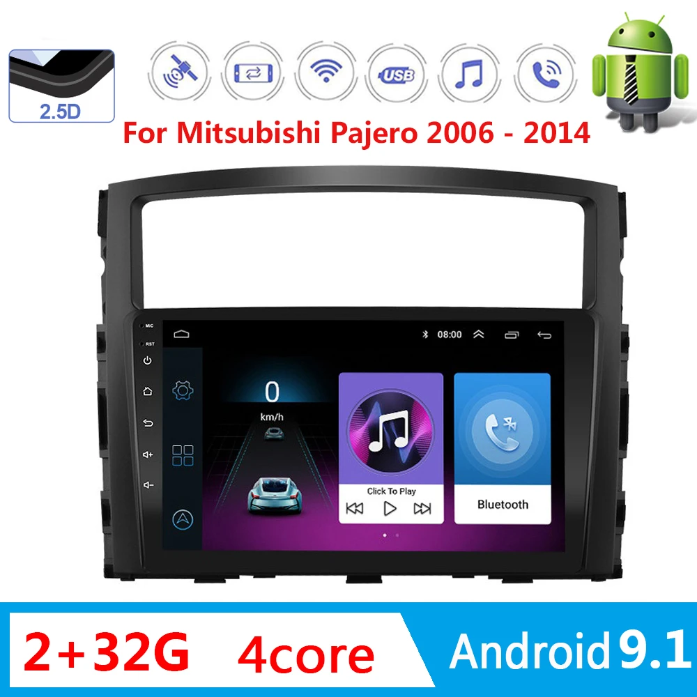 Мультимедийный плеер 2DIN 9 дюймов Android 1 GPS-навигация радио для Mitsubishi Pajero 2006 2007 2008