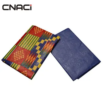 

CNACI Veritable Wax Block Print Fabric Ghana kente Cloth 2+2 Yards Tissu Africain Nigeria Polyester Wax African Ankara Fabrics