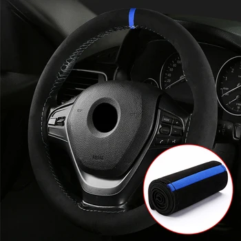 

Sport Steering Wheel Cover Accessory Universal Black+Blue Car Protector