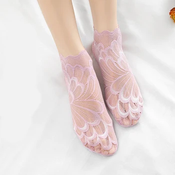

Comfortable Nylon Women Invisible Low Ankle Socks Women's Boat Socks Lace Socks