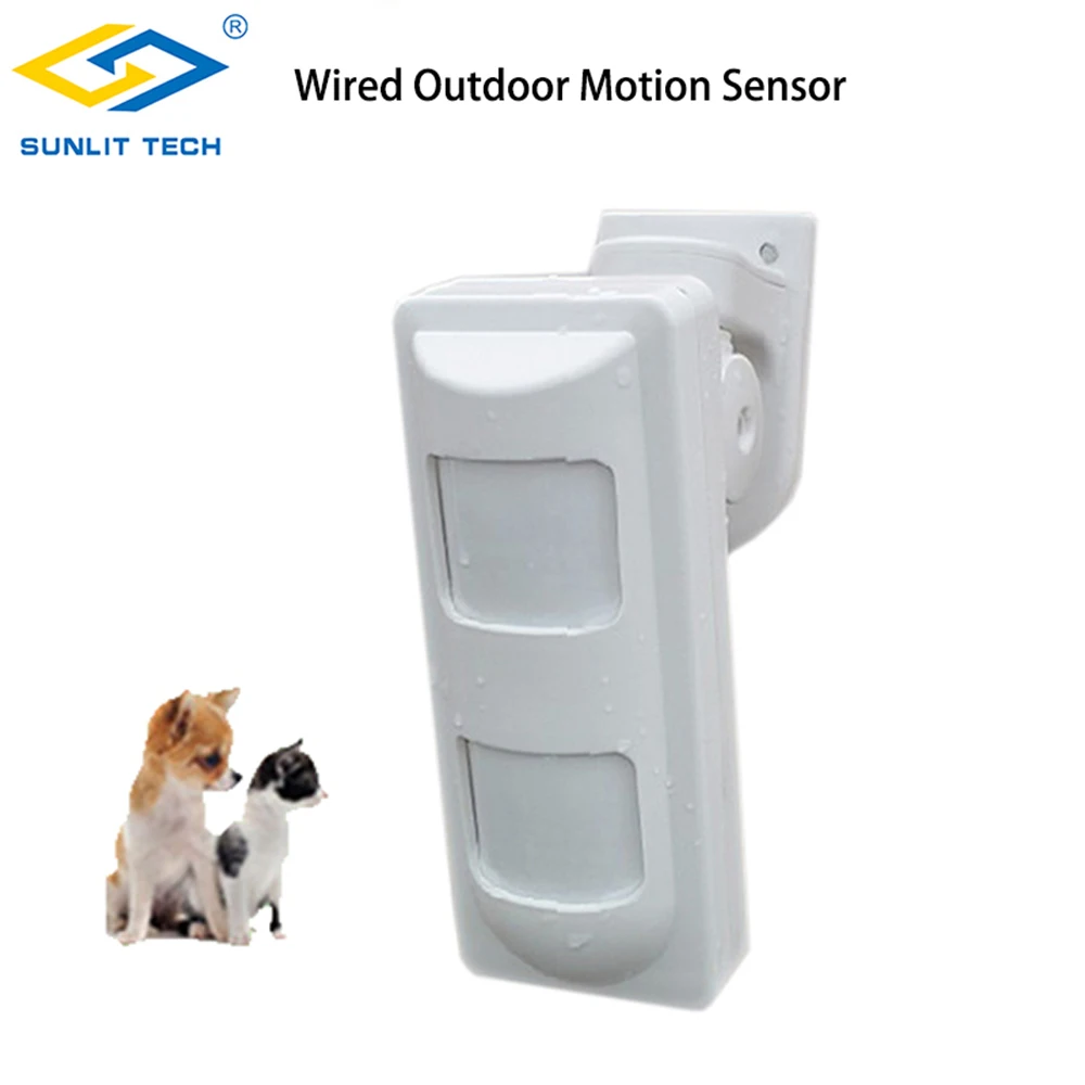 Tecnologia com Fio ao ar Livre à Prova Detectores de Movimento Detector para Casa Sistema de Segurança Dwired Água Alarme Imune – Grande Ângulo Cortina Pir 3 Pet