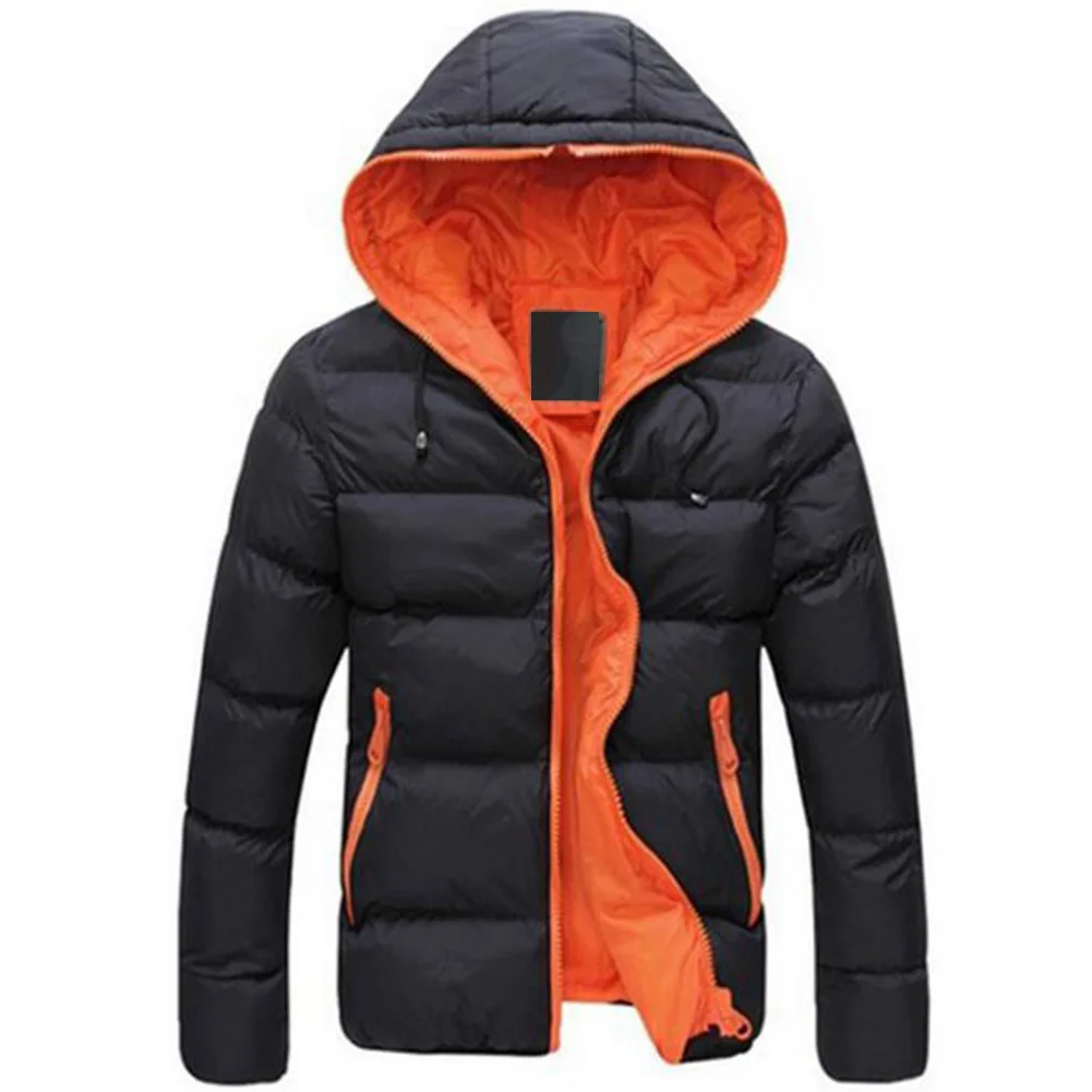 Модная зимняя мужская куртка, пальто, цветное, на молнии, с капюшоном, с хлопковой подкладкой, пальто, теплая утолщенная верхняя одежда, куртка размера плюс куртка