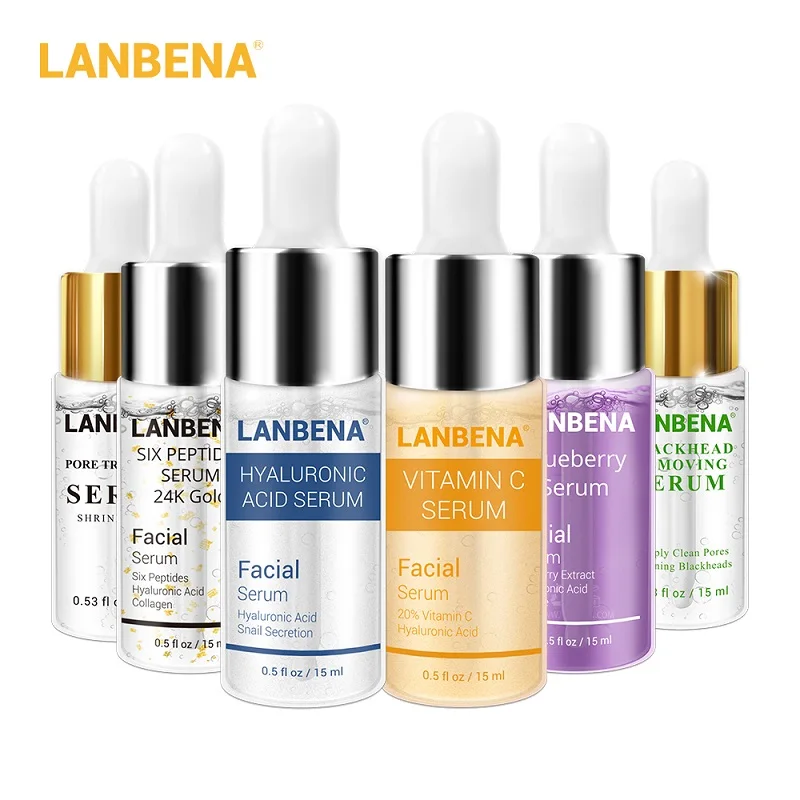 LANBENA Face Serum Essence Hyaluronic Acid 24K Gold Anti-Aging Vitamin C Whitening Blackhead Acne Remover Moisturizing Skin Care LANBENA Face Serum Essence Hyaluronic Acid 24K Gold Anti-Aging Vitamin C Whitening Blackhead Acne Remover Moisturizing Skin Care