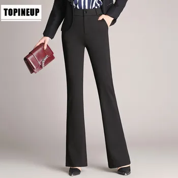 

2020 New Fashion Large Size Straight High Waist Pants With Buttons Solid Color Commute Comfortable Sell Well Pant For Ladies