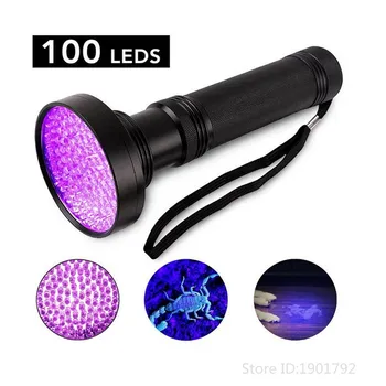 

100 LEDs UV Flashlight 395NM Torch Light Ultraviolet Lamp Blacklight Detector For Pet Smudge Marker Checker Detection