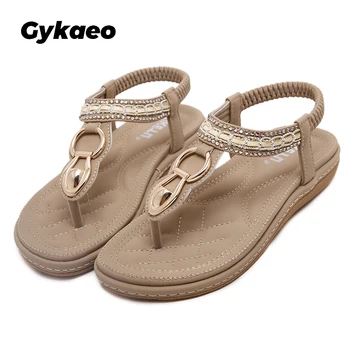 

Gykaeo 2020 New Korean Women's Sandals Bohemian Flat with Large Size Casual Sandals Flip Flops Toe Beach Shoes Sapato Feminino