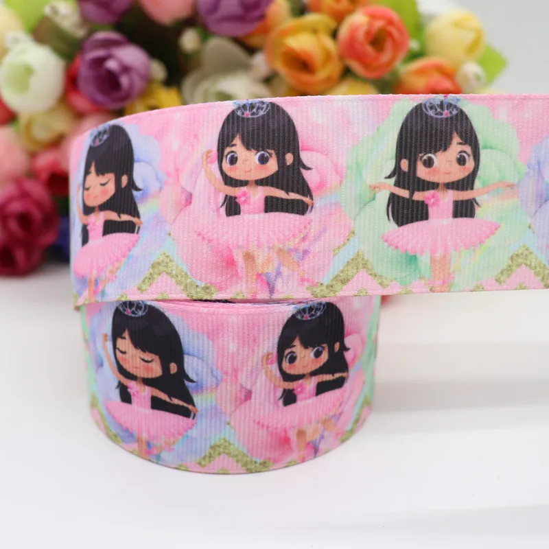 1.5" 38MM Ballet Girls Printed Grosgrain Ribbons For Hair Bows DIY Handmade Materials 10 Yards