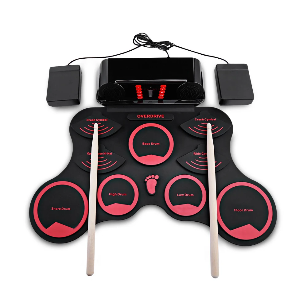

Children Portable Electronic Drums Digital Roll-Up Drum Practice Set Kit for Kids Beginners Percussion Instruments