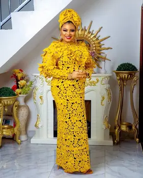 

2020 African cord Lace Fabric Latest Embroidery Nigerian Lace fabric water souble lace african lace fabric for party Dress