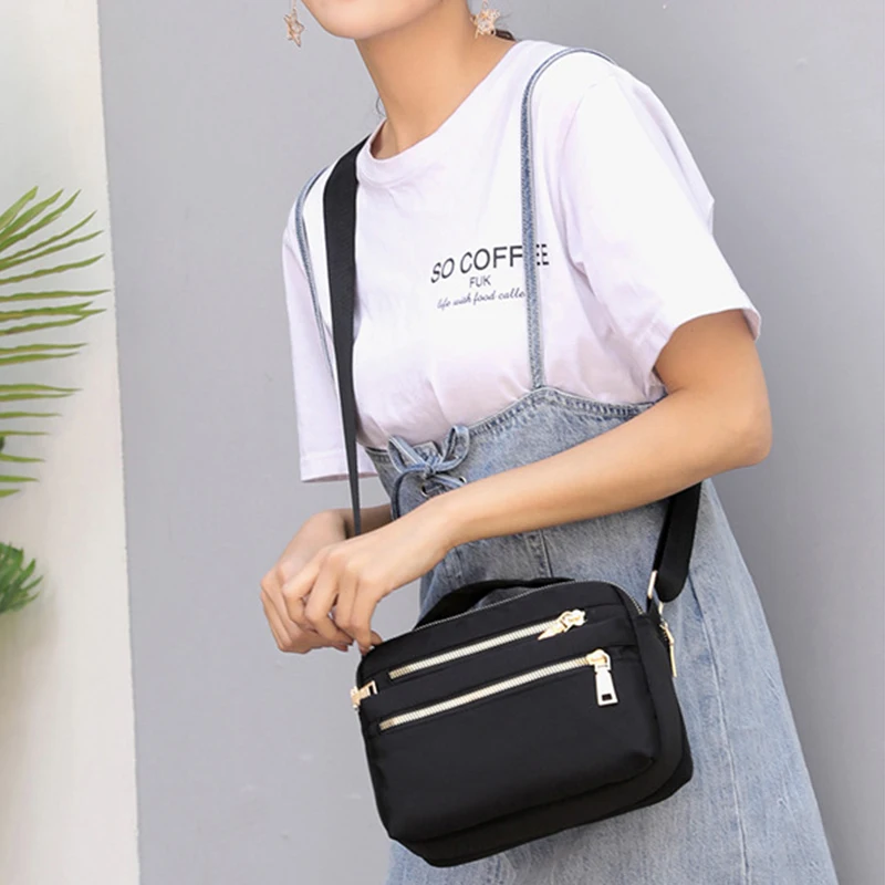 Borsa A Tracolla Donna In Pelle PU Morbida, Multi Tasca, Impermeabile E Leggera, Per Viaggio E Uso Quotidiano, 25x10x19 Cm