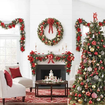 

1.8m Festive Rattan DIY Wreath Christmas Decoration Wreath Garland Xmas Party Ornament 2020 Christmas Decorations for Home