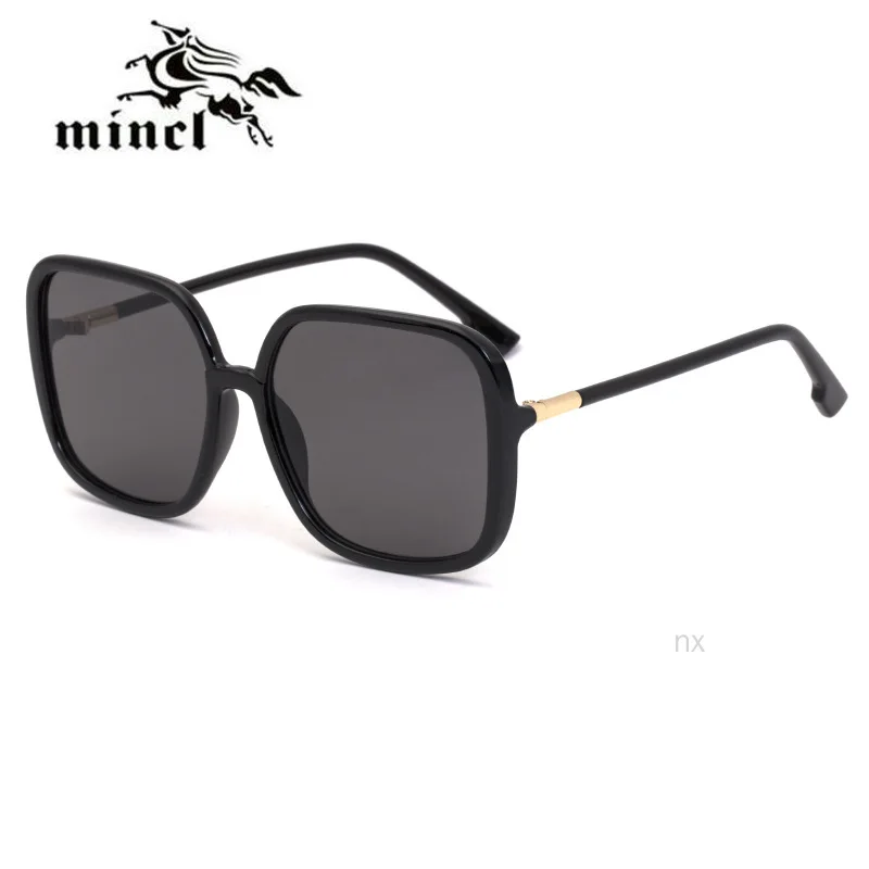 MINCL новые уникальные женские леопардовые солнцезащитные очки для мужчин больших размеров Модные Цветные линзы Винтажные Солнцезащитные очки женские роскошные очки NX - Цвет линз: black