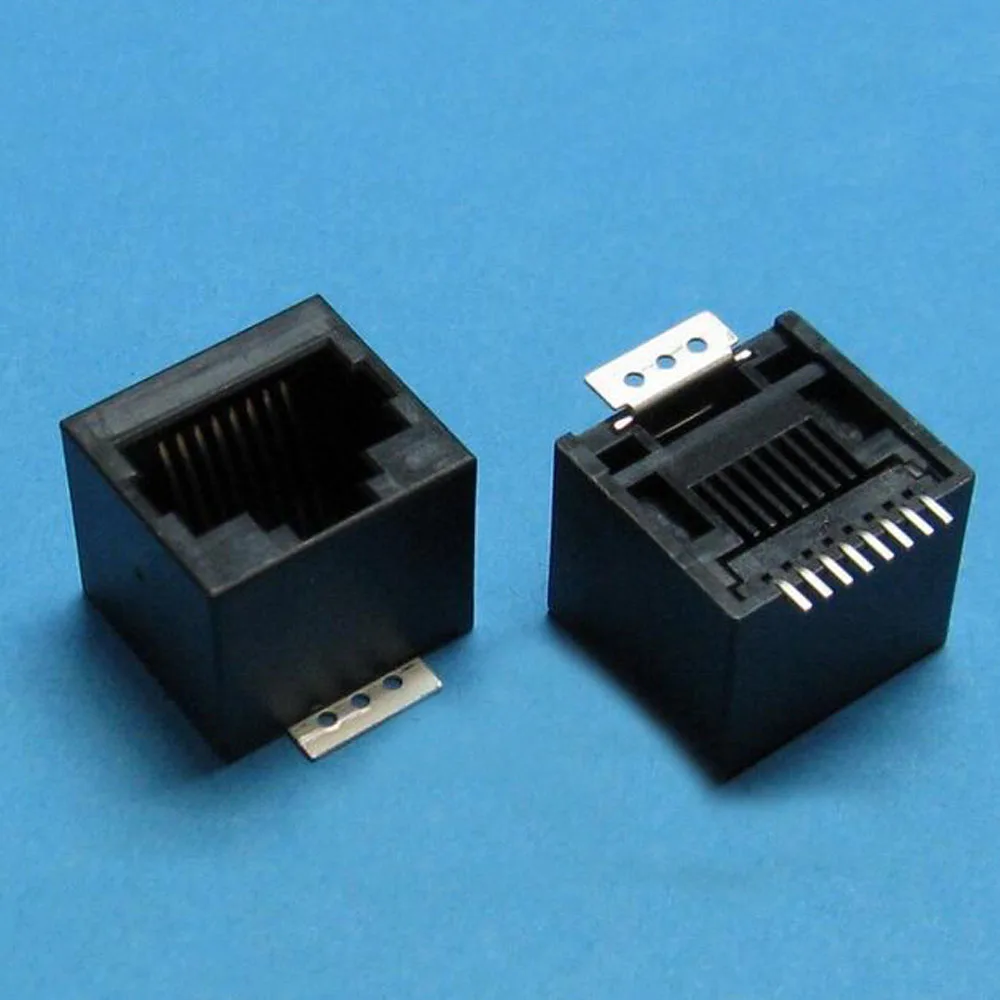 

5pcs RJ45 network socket female socket 180 degrees vertical SMT