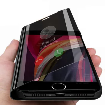 

For iphone se 2020 case Smart Mirror Flip Case on the For iphone se 2 se2 aifon se2020 Stand book phone Cover cases coque fundas