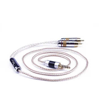 

HIFI 4.4MM balance one point two turn 2RCA double lotus plug audio cable 7N single crystal copper pure silver mixed transfer cab