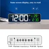 LED Digital Alarm Clock Snooze Temperature Date Display USB Desktop Strip Mirror LED Clocks for Living Room Decoration 3