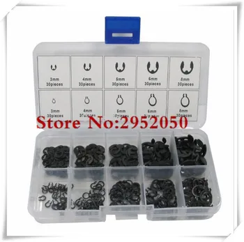 

Free shipping 200PCS E Clip & External Circlip Assortment Kit 3mm 4mm 5mm 6mm 8mm