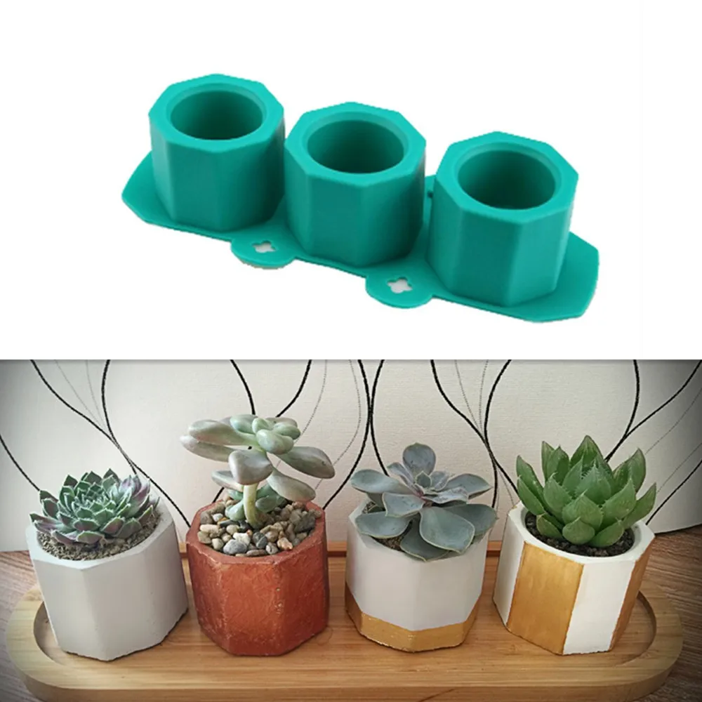 Flowerpot Mold Clay Concrete-Bottle-Mould Cement-Pot Making Succulent Silicone Craft