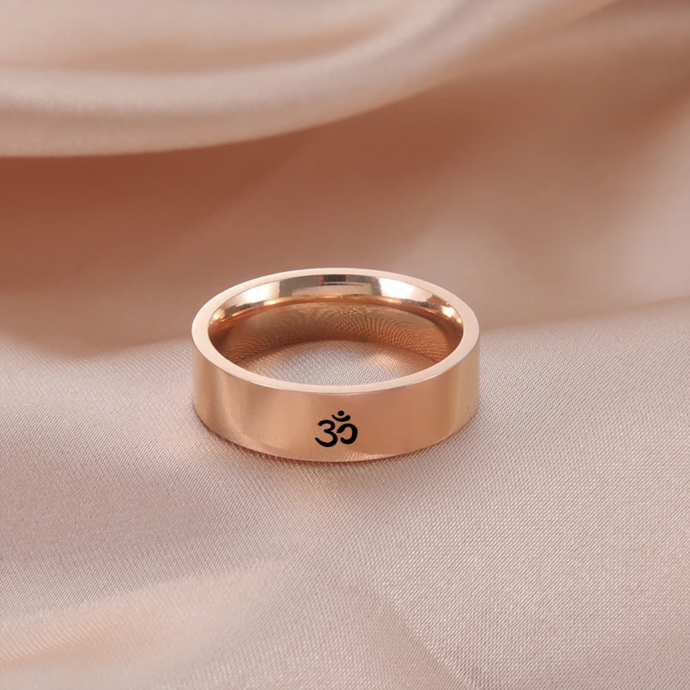 COOLTIME Buddhismus Indische Yoga Ringe für Männer Edelstahl Indische Yoga Om Finger Ring Amulett Schmuck Geschenk Großhandel 2026 – Detail 9