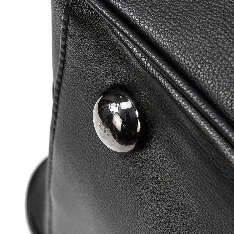 Zipper Show of Woosir Leather Travel Bag Black