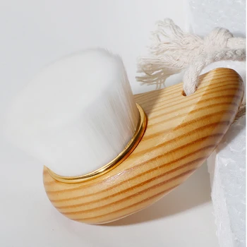 

1Pcs Facial Cleansing Brush Wooden Handle Cleanser Deep Clean Pore Exfoliator Face Scrub Facial Washing Brush Cleaning Tool