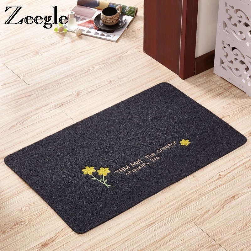 Zeegle Welcome Doormat Outdoor Carpet Absorbent Bathroom Floor Mats Kitchen Rug Non-slip Bedroom Carpet Foot Mat Living Room Rug